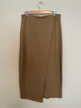 Vince Tan/ Brown Midi Wrap Skirt